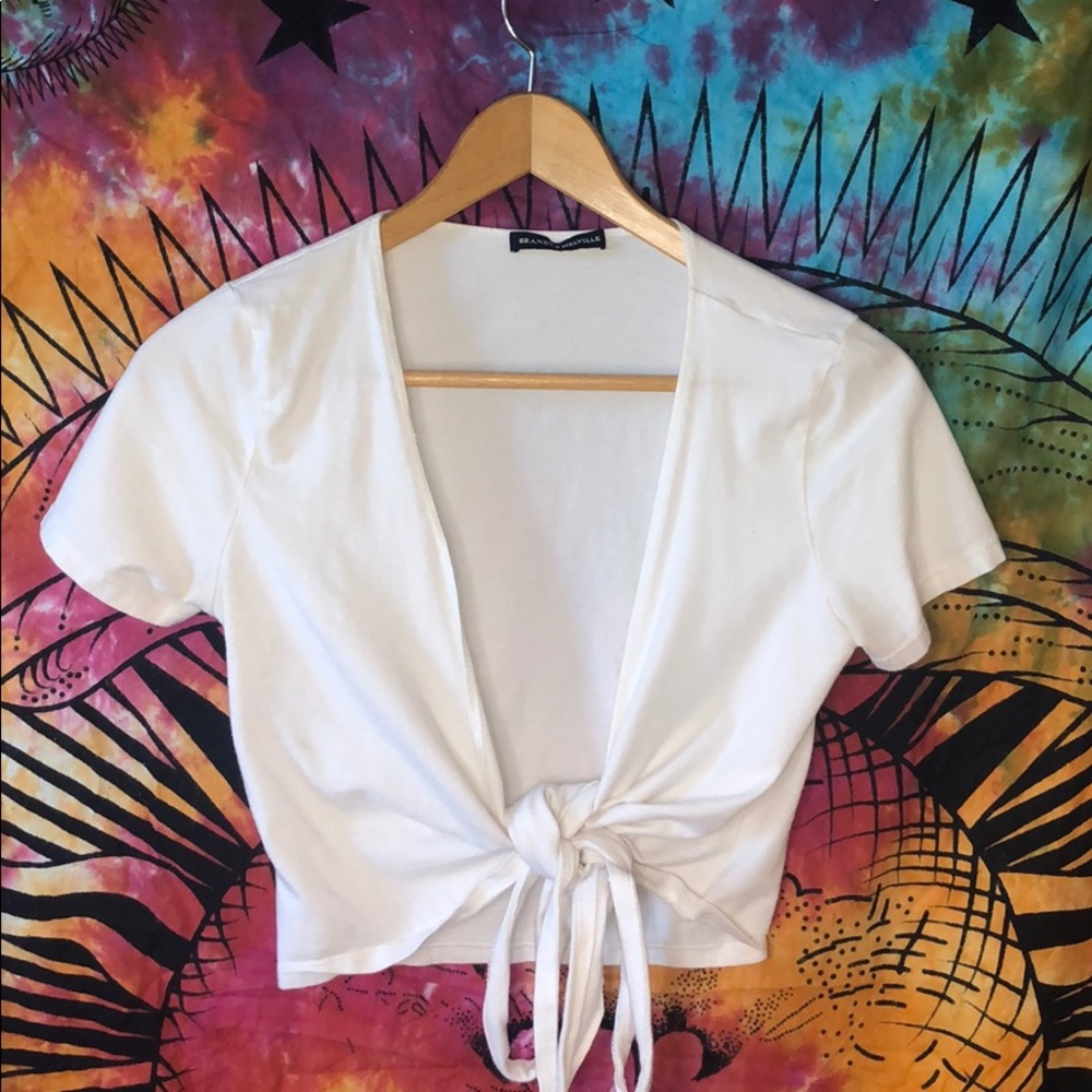 Brandy Melville white wrap-around